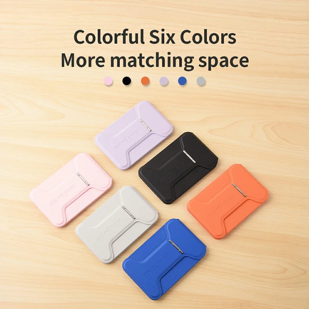 DO AS YOU WISH Foldable Square Magnetic Phone Stand with Magnetic Plate 30-90° Adjustable Phone Desktop Holder Small Rotating Shaft - Grey - 5