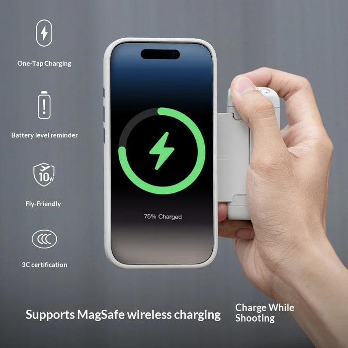 PGYTECH MagCam 2 Magnetic Smartphone Grip Wireless Charging Photography Handle EDC Stand Bluetooth-compatible Remote - P-PG-081 Black - 3