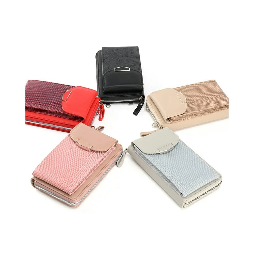 Universal Smartphone Crossbody Wallet PU Leather Clutch with Multi-Card Slots (18.5 x 11 x 5CM) - Red - 7