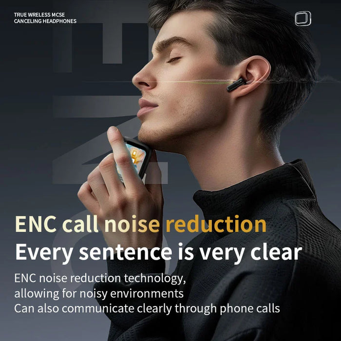 LX-10 Bluetooth-compatible Earbuds ANC + ENC Noise Cancellation Earbuds with Full Color Touch Screen Charging Case - Black - 7