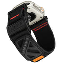 Sports Band for Apple Watch Ultra 3 2 1 49mm / Series 11 10 46mm / 9 8 7 45mm / SE3 SE2 SE 6 5 4 44mm / 3 2 1 42mm Adjustable Magnetic Woven Nylon Watch Strap - Black - 1