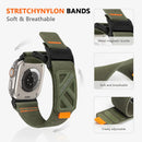 Sports Band for Apple Watch Ultra 3 2 1 49mm / Series 11 10 46mm / 9 8 7 45mm / SE3 SE2 SE 6 5 4 44mm / 3 2 1 42mm Adjustable Magnetic Woven Nylon Watch Strap - Black - 3