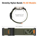 Sports Band for Apple Watch Ultra 3 2 1 49mm / Series 11 10 46mm / 9 8 7 45mm / SE3 SE2 SE 6 5 4 44mm / 3 2 1 42mm Adjustable Magnetic Woven Nylon Watch Strap - Black - 7