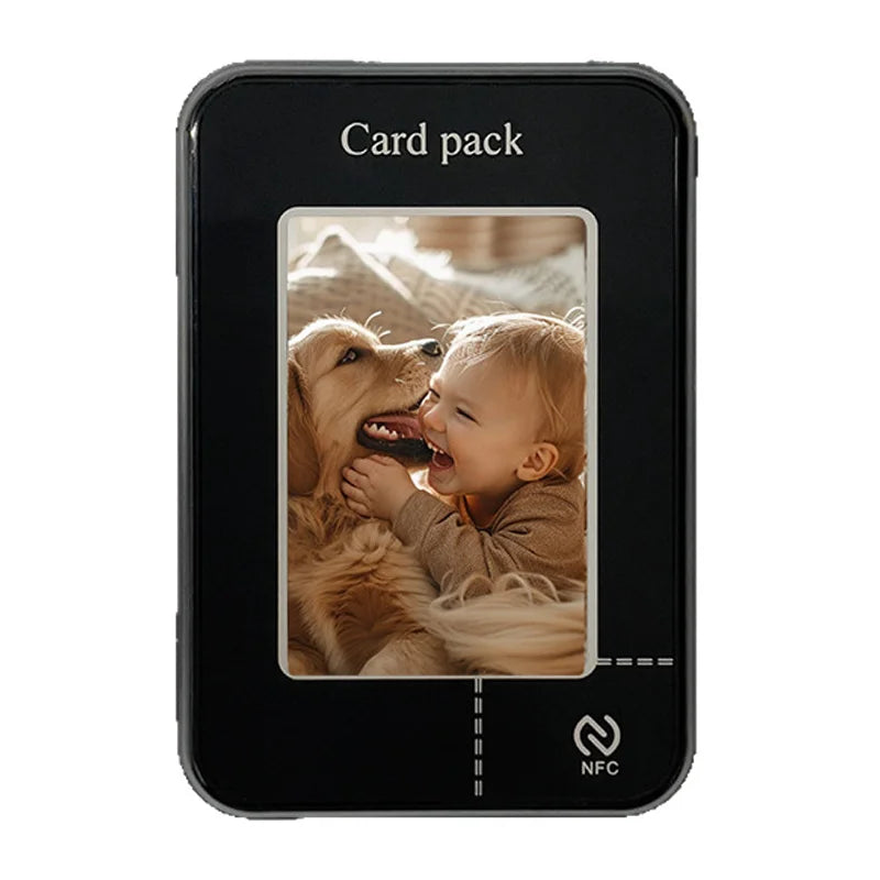 For iPhone DIY Picture E-Ink Screen Card Bag Phone Stand Compatible with MagSafe, No Battery Required - Black - 2