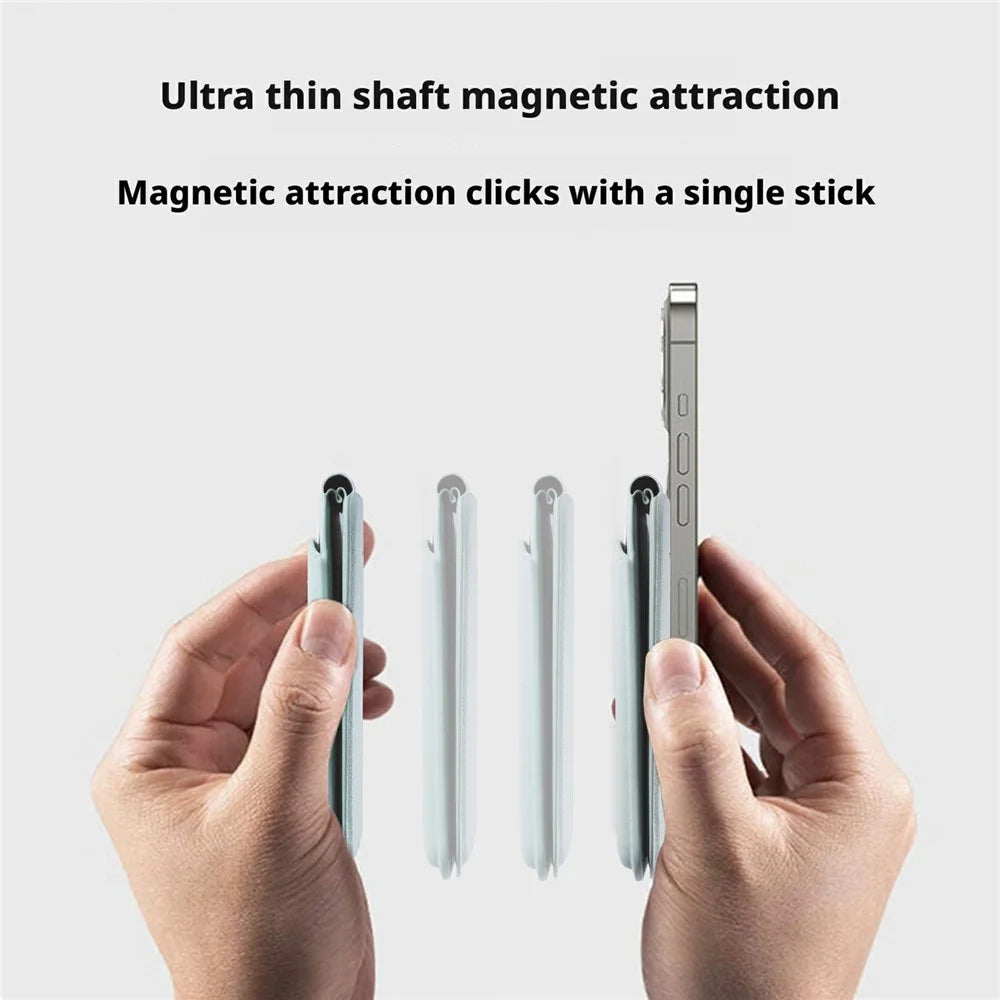 Magnetic Square Card Holder Phone Kickstand with Swivel Hinge Multi Angle Adjustable Anti Theft RFID Protection - Baby Blue - 2