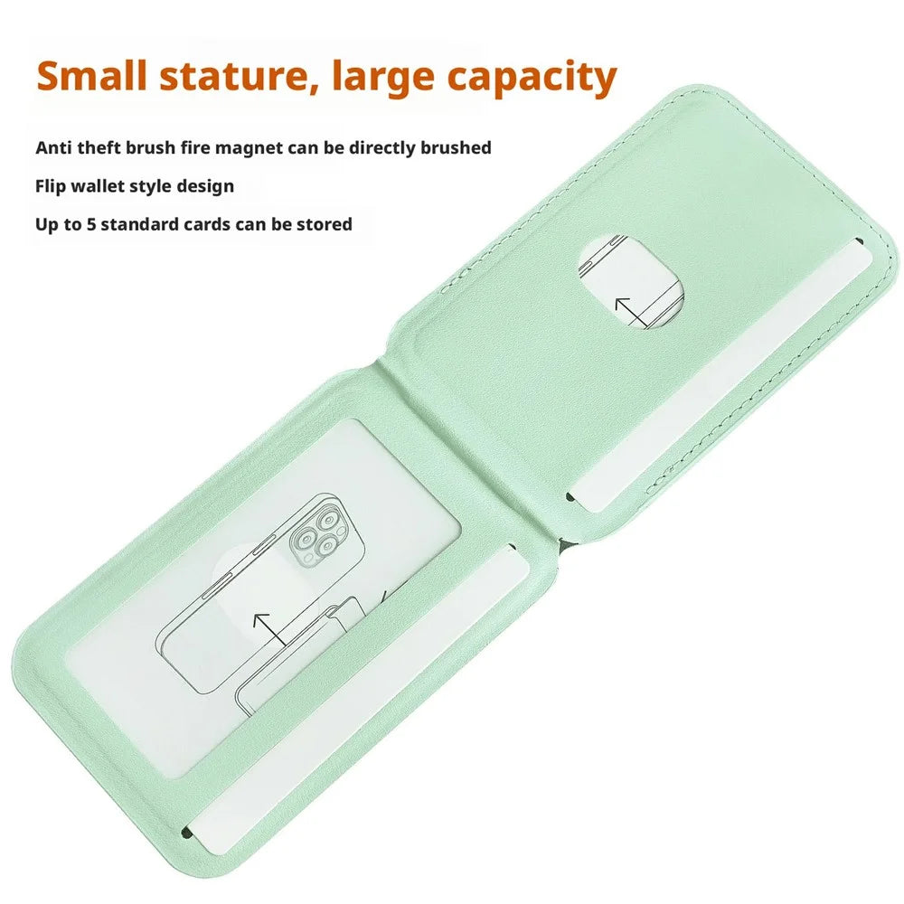 Magnetic Square Card Holder Phone Kickstand with Swivel Hinge Multi Angle Adjustable Anti Theft RFID Protection - Baby Blue - 3