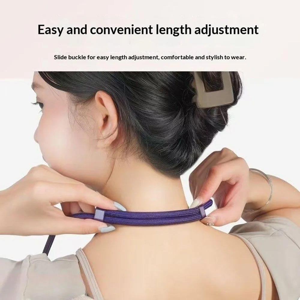 7MM Double Clasp Adjustable Lanyard Polyester Zinc Alloy Shoulder Strap for Dual-Hole Phone Cases - Orange Red - 6