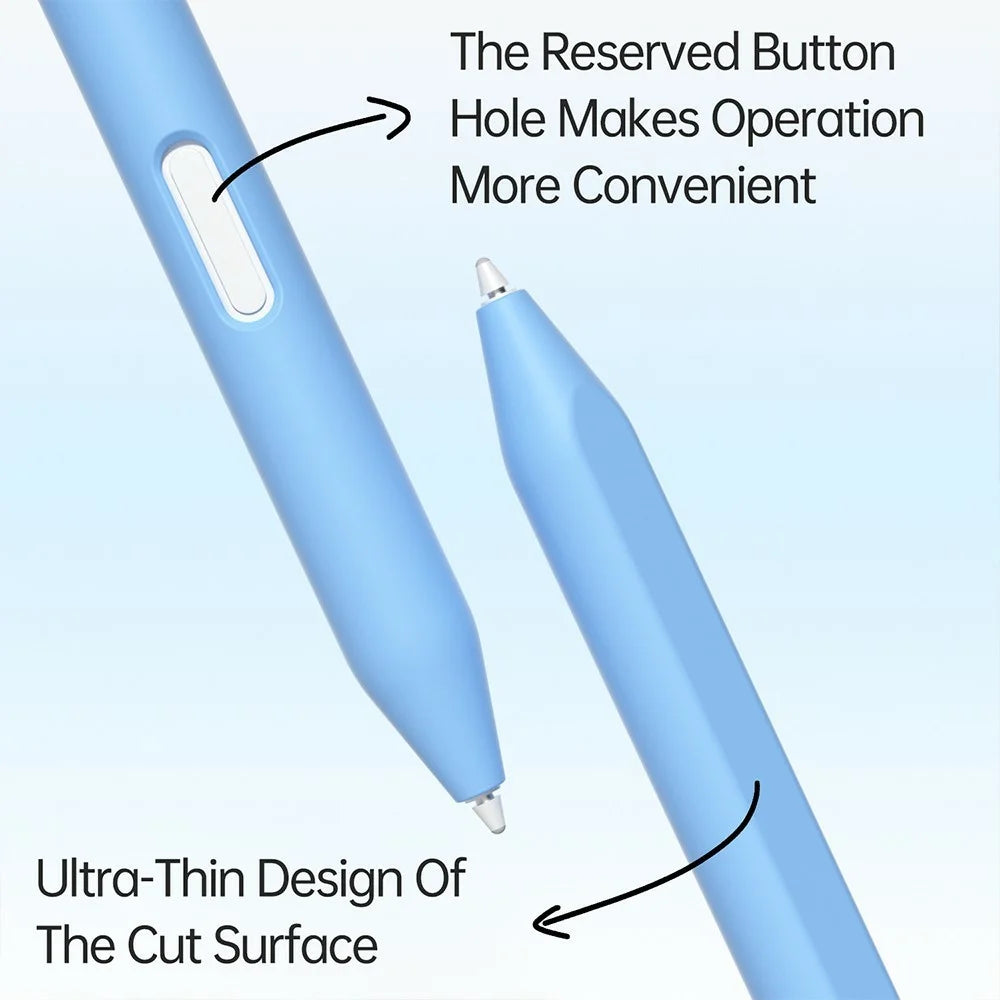 For Samsung Galaxy Tab S11  /  S11 Ultra S Pen Case Silicone Sleeve Contrast Color Stylus Pen Cover with Dual Pen Caps - Sky Blue - 5