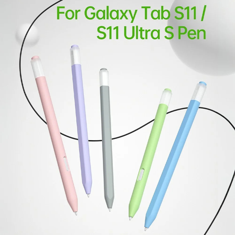 For Samsung Galaxy Tab S11  /  S11 Ultra S Pen Case Jelly Silicone Sleeve Stylus Protective Cover - Matcha Green - 2