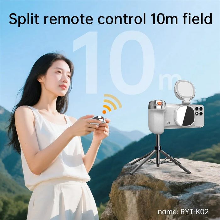 K02 Magnetic Camera Assistant Wireless Bluetooth-Compatible Phone Holder for Self-Portrait Handheld Stabilizer - White - 6