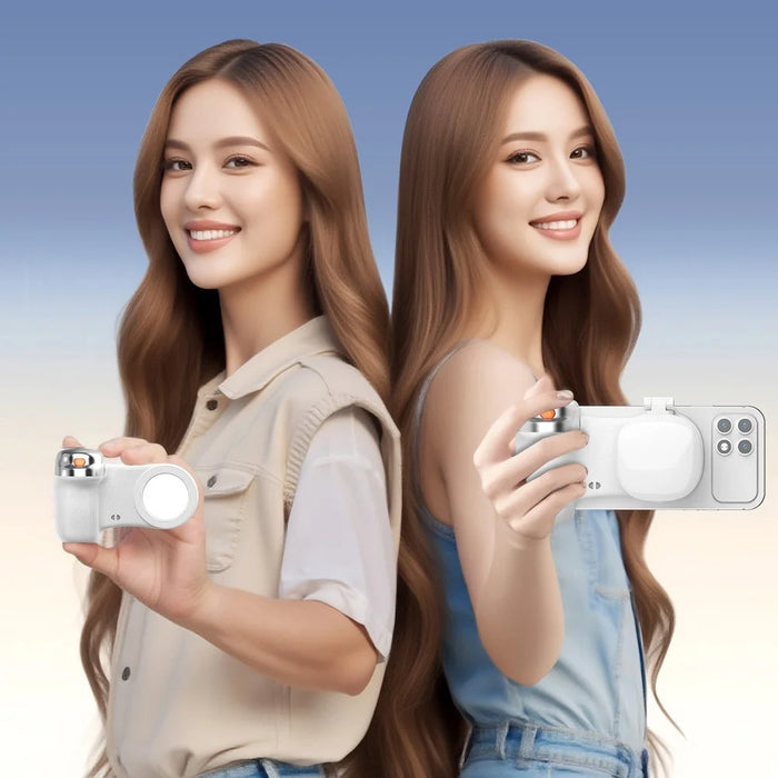 K02 Magnetic Camera Assistant Wireless Bluetooth-Compatible Phone Holder for Self-Portrait Handheld Stabilizer - White - 7
