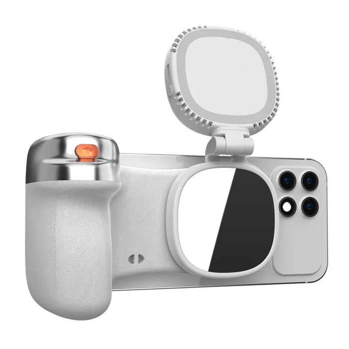K02 Magnetic Camera Assistant Wireless Bluetooth-Compatible Phone Holder Stabilizer with Fill Light for Self-Portrait - White - 1