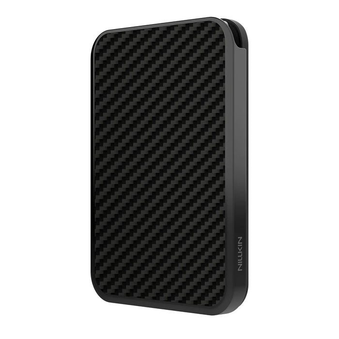 NILLKIN FiberMate Magnetic Phone Card Bag Ultra Slim Aramid Fiber RFID Blocking Card Holder with Stand Function - Black - 5