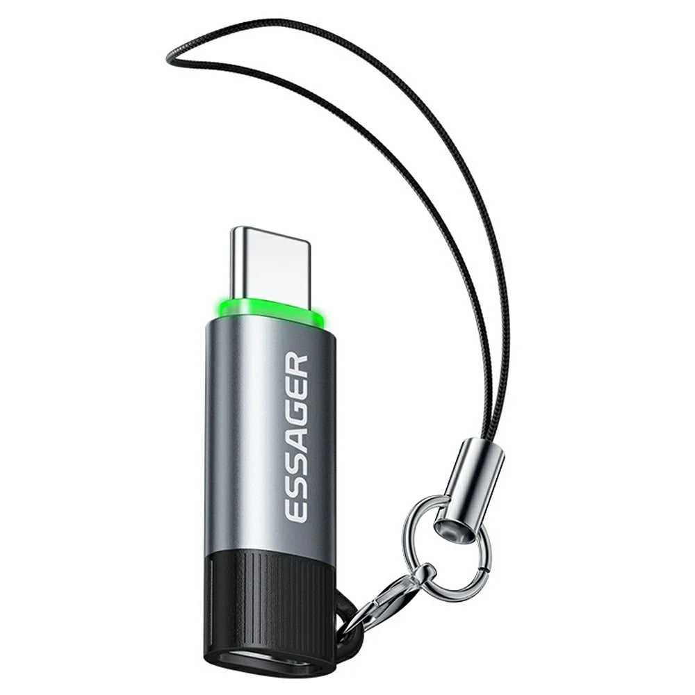 ESSAGER Smart Power Cut-off Adapter Type-C 100W 5A Charging Converter with LED Indicator - 1
