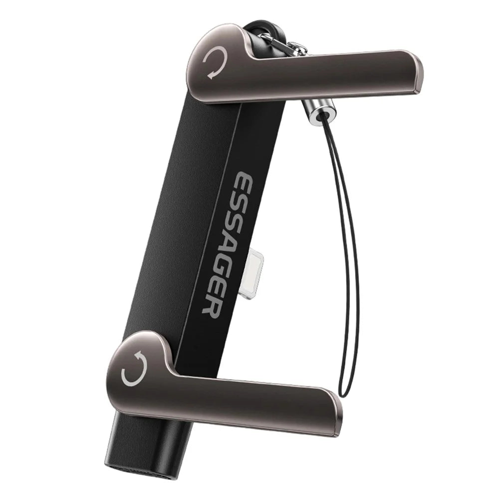 ESSAGER Type-C to iP (5-14) Adapter with Stand 90° L-Shape 240W Fast Charging Converter - 1