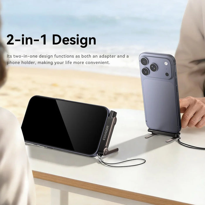ESSAGER Type-C to iP (5-14) Adapter with Stand 90° L-Shape 240W Fast Charging Converter - 7