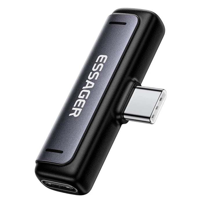 ESSAGER Type-C to Type-C Audio Charging Adapter 2 in 1 60W PD Fast Charging Converter for Phone Tablet - 1