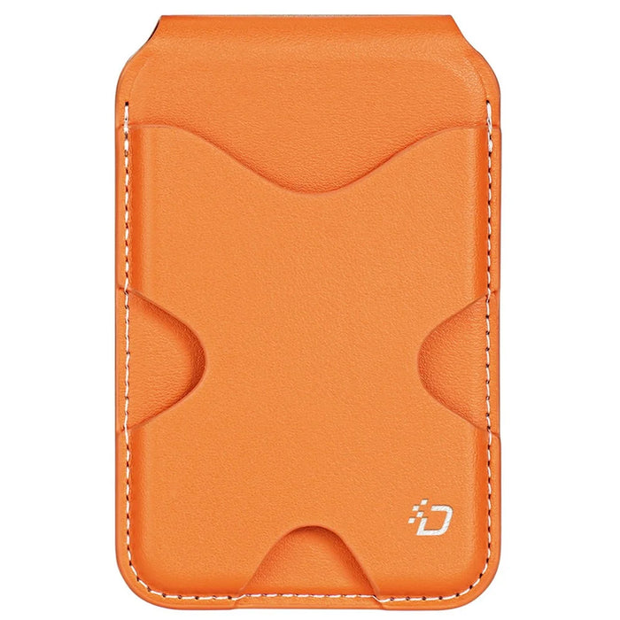 DUX DUCIS PAPO Series Ultra Slim Magnetic Card Holder with Kickstand Butterfly Design RFID Blocking PU Leather Card Bag - Orange - 2