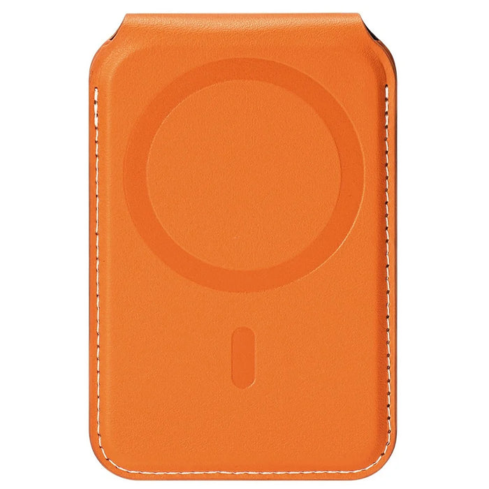 DUX DUCIS PAPO Series Ultra Slim Magnetic Card Holder with Kickstand Butterfly Design RFID Blocking PU Leather Card Bag - Orange - 3