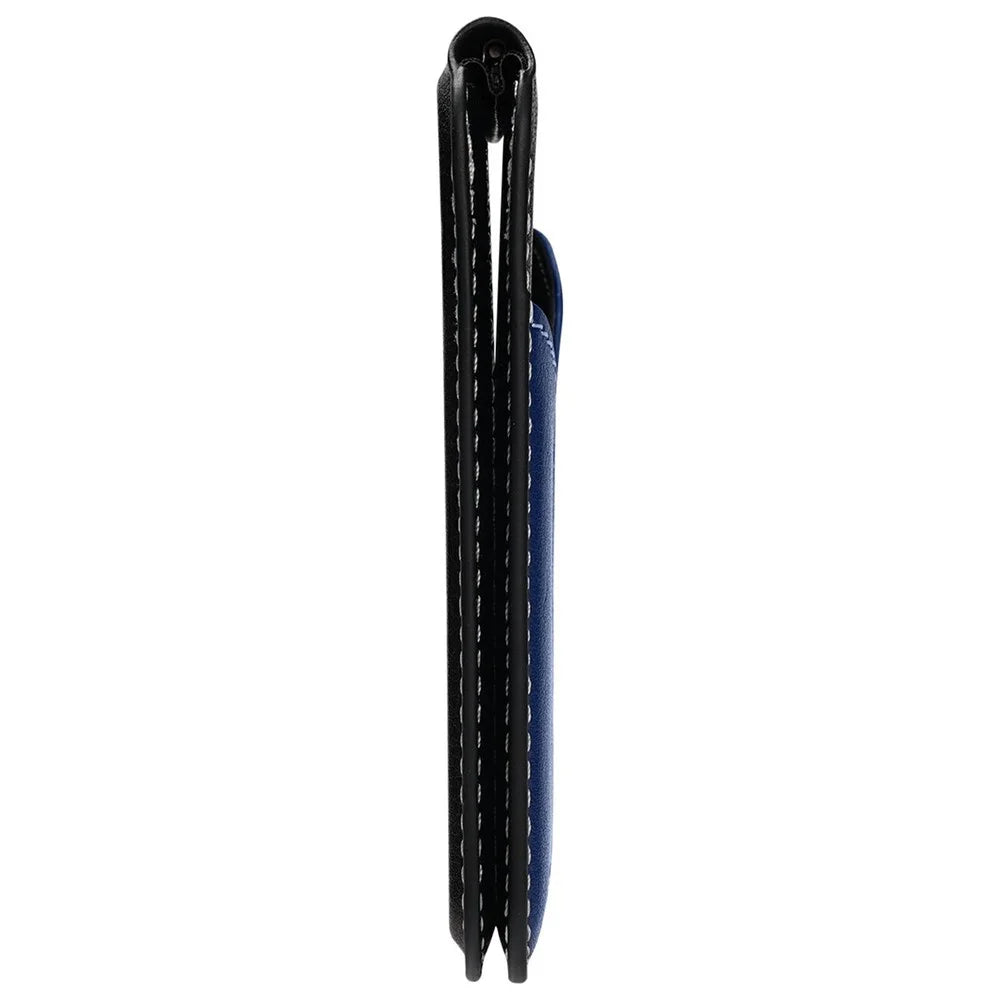 DUX DUCIS KERN Series Magnetic Card Holder with Stand 3 Slots RFID Blocking PU Leather Wallet - Black & Blue - 3