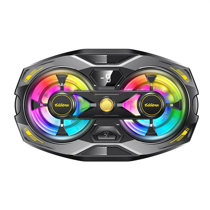K32 Semiconductor Phone Cooler Dual Fan AI Temperature Control RGB Gaming Phone Radiator for Live Streaming- Black - 1