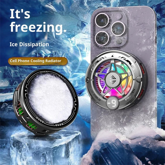 K20 Magnetic Phone Cooler with Clip Semiconductor Cooling Fan RGB Light Digital Display Radiator for Gaming - Black - 5
