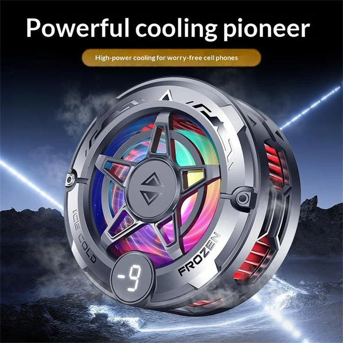 K20 Magnetic Phone Cooler with Clip Semiconductor Cooling Fan RGB Light Digital Display Radiator for Gaming - Black - 7