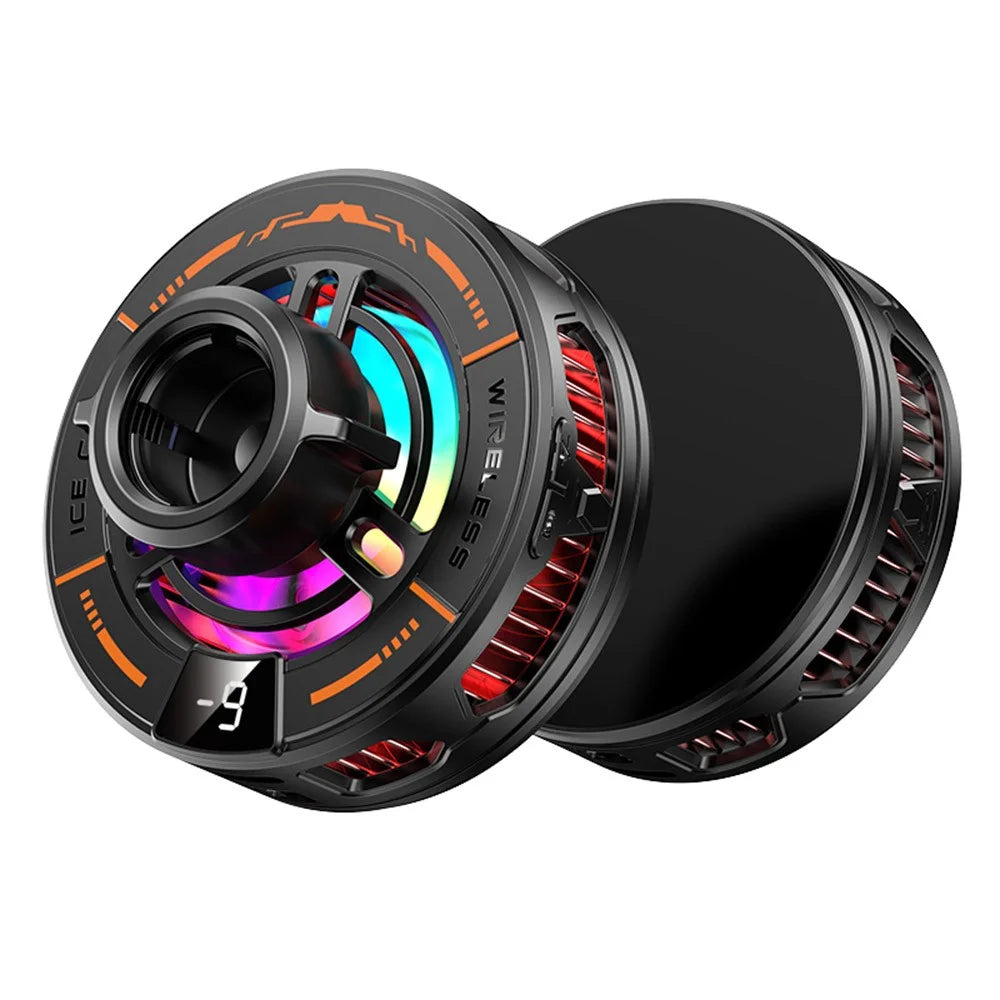 K29 Wireless Charger Cooling Heat Sink 15W Fast Charging 2-in-1 Magnetic Phone Cooler for Gaming - Black - 1
