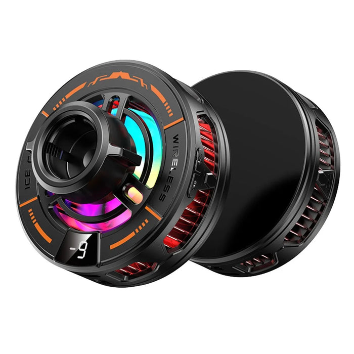 K29 Wireless Charger Cooling Heat Sink 15W Fast Charging 2-in-1 Magnetic Phone Cooler for Gaming - Black - 1
