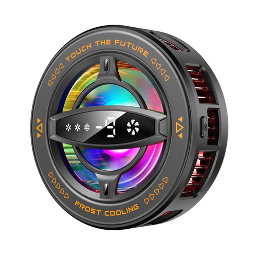 K26 Magnetic Phone Cooler with Clamp AI Smart Temperature Control RGB Light Cooling Fan for Gaming - Black - 1