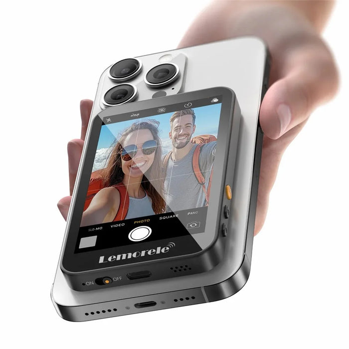 LEMORELE R600 Magnetic Selfie Display Bluetooth-Compatible Zoom Phone Vlog Live Streaming Device - Black - 2