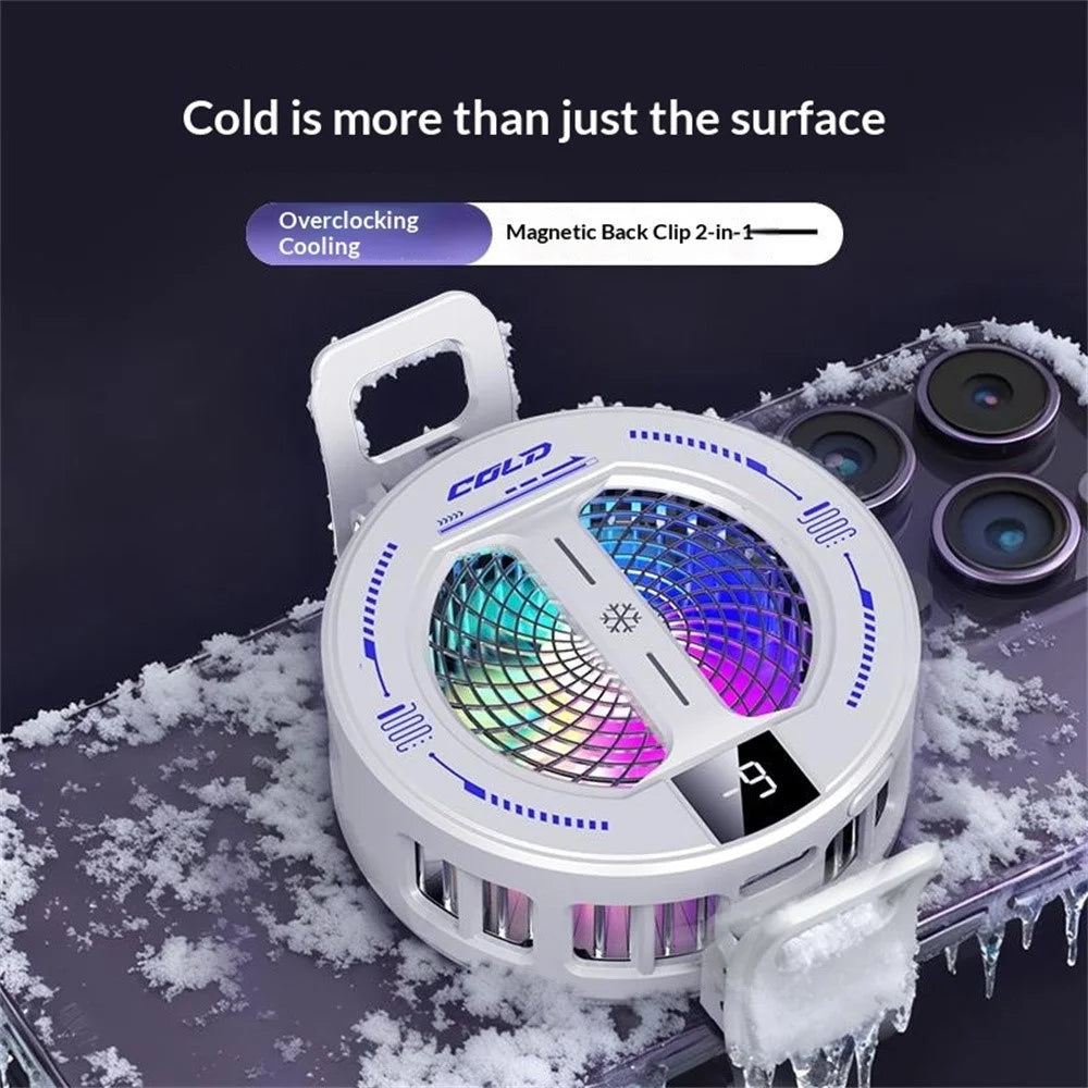K36 Magnetic Phone Cooler TEC Semiconductor Cooling Digital Display 3-Speed Modes RGB Gaming Radiator - Black - 4