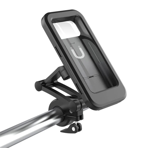 HL-69 Bike Motorcycle Handlebar Rearview Mirror Mount Waterproof Phone Case Cycling Cellphone Touch Screen Holder Bracket - 1