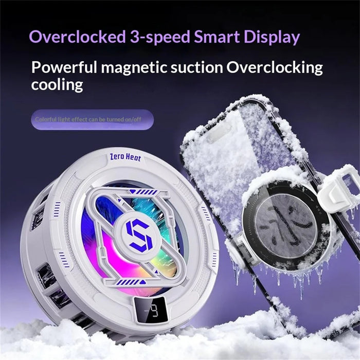 K52 Magnetic Phone Cooler Back Clip TEC Semiconductor Cooling Digital Display RGB Gaming Radiator - Black - 3