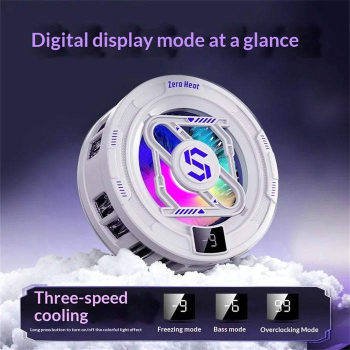 K52 Magnetic Phone Cooler Back Clip TEC Semiconductor Cooling Digital Display RGB Gaming Radiator - Black - 5