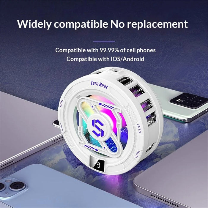 K52 Magnetic Phone Cooler Back Clip TEC Semiconductor Cooling Digital Display RGB Gaming Radiator - Black - 7