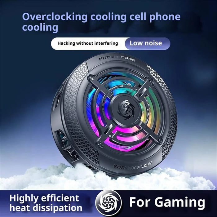 K56 Magnetic Phone Cooler TEC Semiconductor Cooling RGB Light Cooling Fan for iPhone Android Gaming - Black - 2