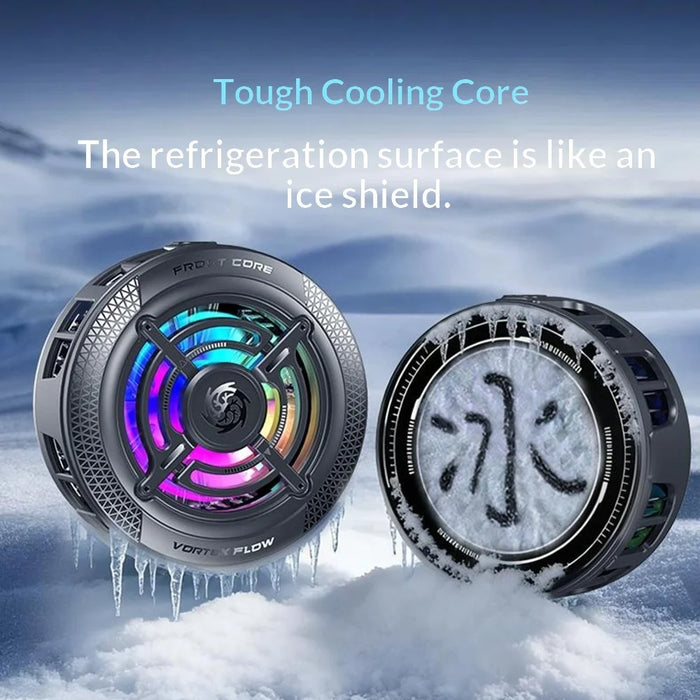 K56 Magnetic Phone Cooler TEC Semiconductor Cooling RGB Light Cooling Fan for iPhone Android Gaming - Black - 4