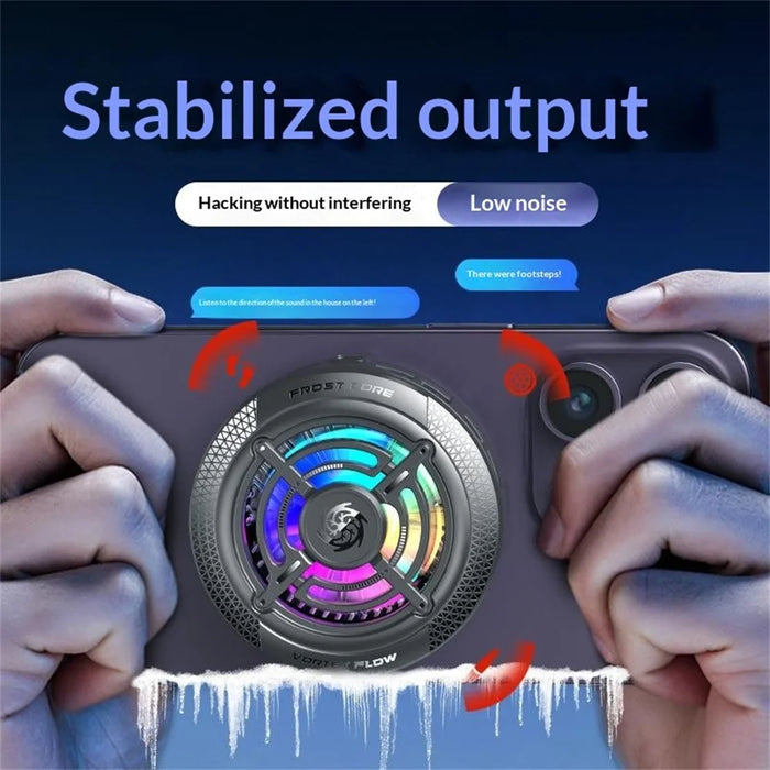 K56 Magnetic Phone Cooler TEC Semiconductor Cooling RGB Light Cooling Fan for iPhone Android Gaming - Black - 5