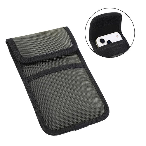 Nylon Waist Bag for 6.7-7.0 inch Phones Outdoor Belt Holster Card Holder with Carabiner - Green - 1