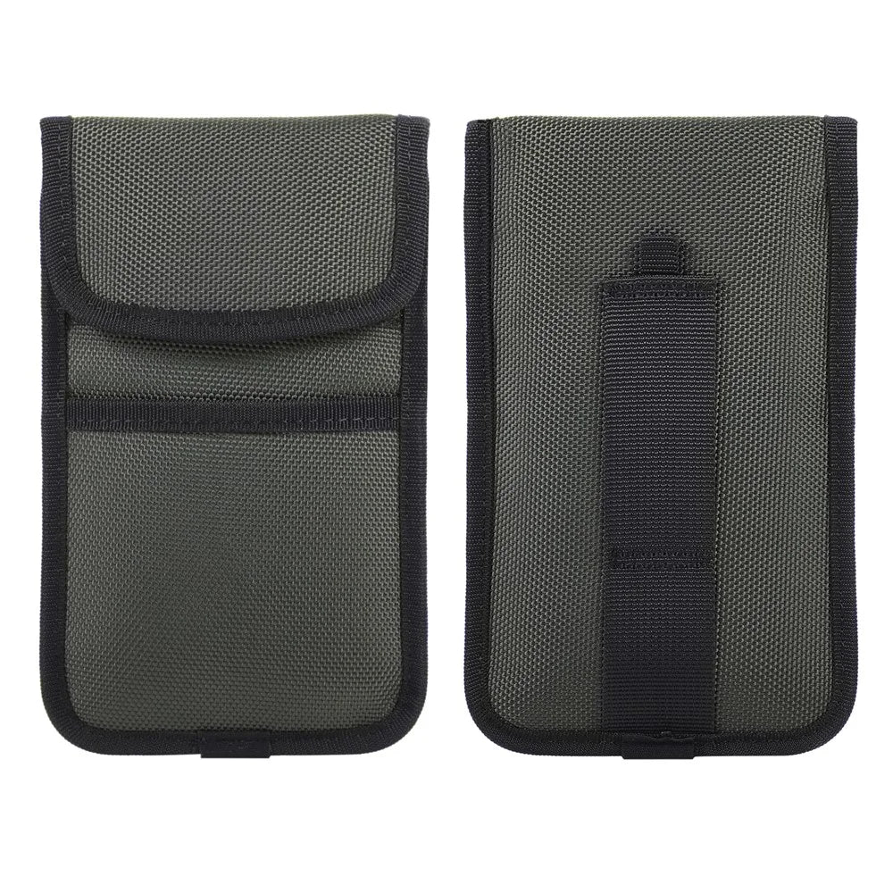 Nylon Waist Bag for 6.7-7.0 inch Phones Outdoor Belt Holster Card Holder with Carabiner - Green - 2