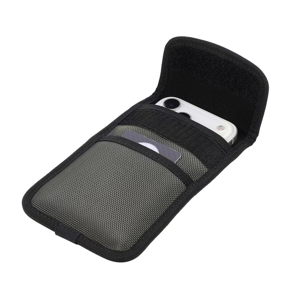 Nylon Waist Bag for 6.7-7.0 inch Phones Outdoor Belt Holster Card Holder with Carabiner - Green - 7