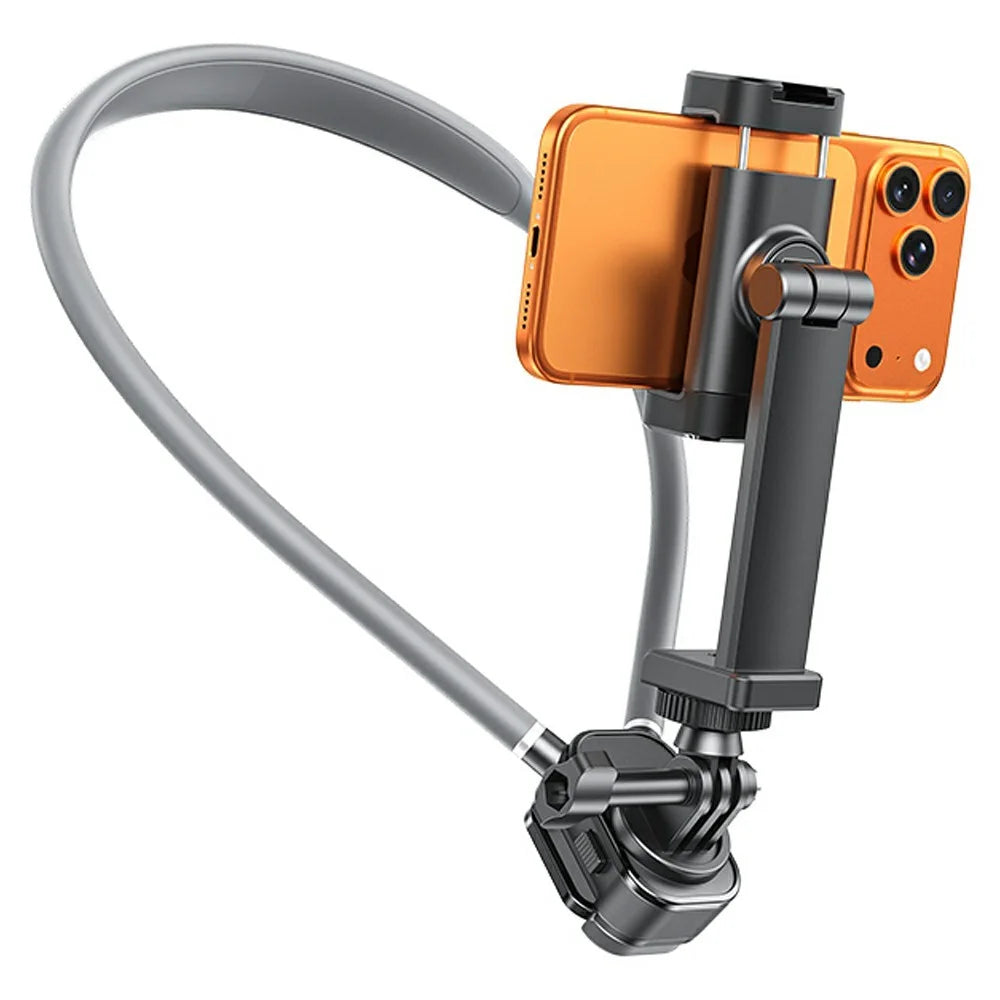 WEKOME WA-S69 First Person POV Shooting Rotating Neck Holder Hands-Free Wearable Phone Action Camera Neck Mount - Black  /  Grey - 1