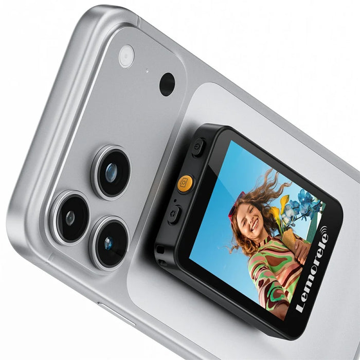 LEMORELE R600 Mini Vlog Selfie Monitor Screen HD Real-time Preview Bluetooth-Compatible Remote Back Camera Monitor - Black - 1