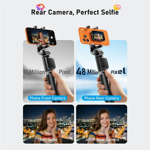 LEMORELE R600 Mini Vlog Selfie Monitor Screen HD Real-time Preview Bluetooth-Compatible Remote Back Camera Monitor - Black - 2
