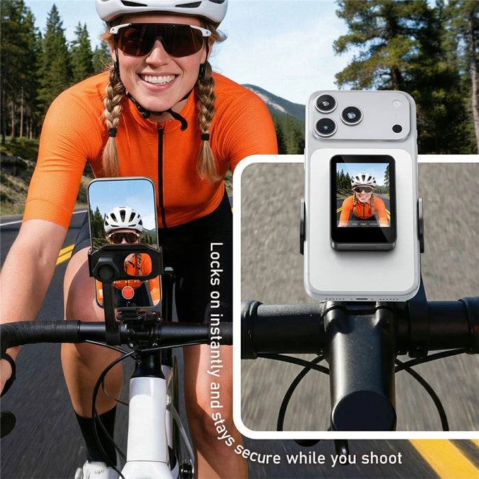 LEMORELE R600 Mini Vlog Selfie Monitor Screen HD Real-time Preview Bluetooth-Compatible Remote Back Camera Monitor - Black - 5