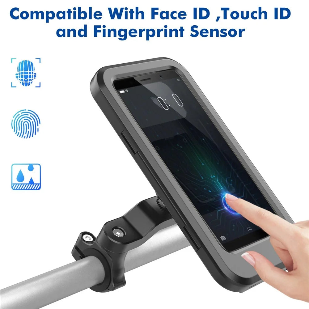 HL-69 Bike Handlebar Cell Phone Holder Mount Waterproof Phone Case Cycling Motorcycle Touch Screen Holder Bracket - 3