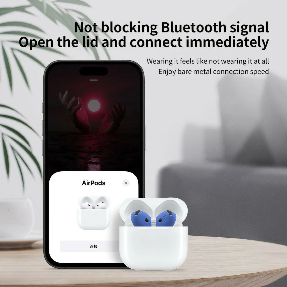 2Pcs Silicone Ear Tips for AirPods 4 Anti-slip Ultra Thin Earbuds Replacement Protective Cover - Lavender Purple - 3