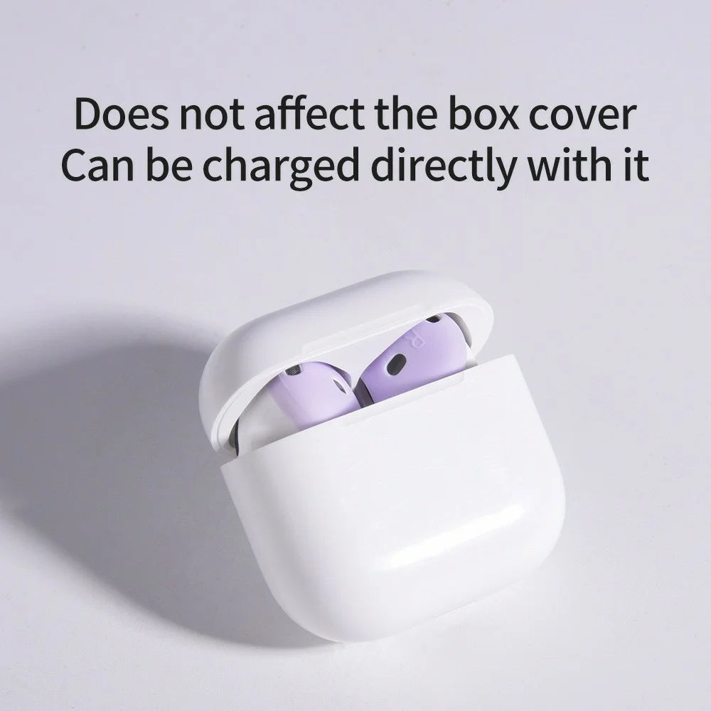 2Pcs Silicone Ear Tips for AirPods 4 Anti-slip Ultra Thin Earbuds Replacement Protective Cover - Lavender Purple - 4