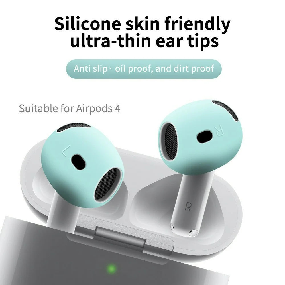 2Pcs Silicone Ear Tips for AirPods 4 Anti-slip Ultra Thin Earbuds Replacement Protective Cover - Lavender Purple - 5